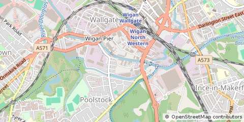 Map of Wigan, Lancashire