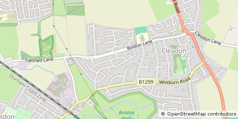 Map of Cleadon, Tyne and Wear