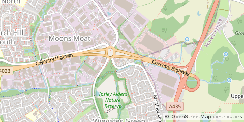 Map of Redditch, Worcestershire