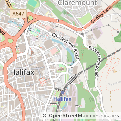 Map of Halifax, West Yorkshire