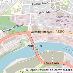 Map of Sunderland, Tyne and Wear