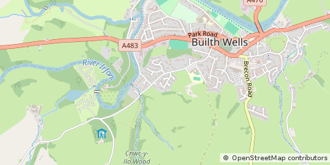 Map of Builth Wells, Powys