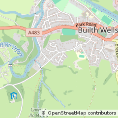 Map of Builth Wells, Powys