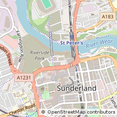 Map of Sunderland, Tyne and Wear