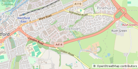 Map of Hertford, Herts