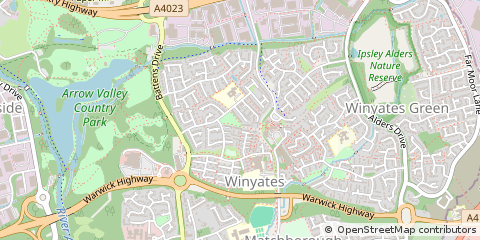 Map of Redditch, Worcestershire