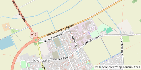 Map of Peterborough, Lincolnshire
