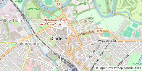 Map of Carlisle, Cumbria