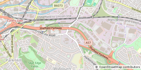 Map of Sheffield, South Yorkshire