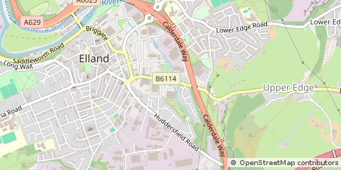 Map of Elland, West Yorkshire