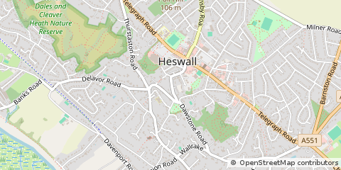 Map of Heswall, Merseyside