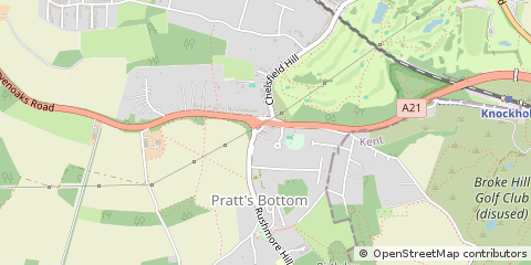 Map of Pratts Bottom, Orpington