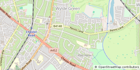 Map of Sutton Coldfield, West Midlands