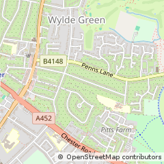 Map of Sutton Coldfield, West Midlands