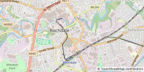 Map of Rochdale, Greater Manchester