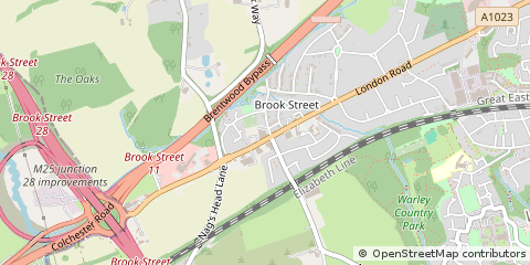 Map of Brentwood, Essex