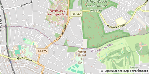 Map of Northwood, Middlesex