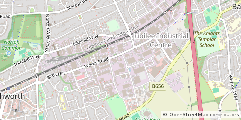 Map of Letchworth Garden City, Hertfordshire