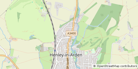 Map of Henley-in-Arden, Warwickshire
