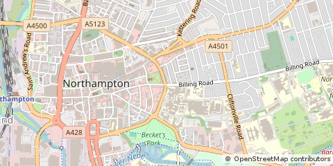 Map of Northampton, Northamptonshire