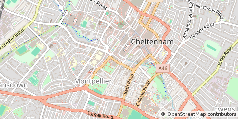 Map of Cheltenham, Gloucestershire