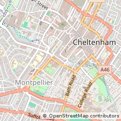 Map of Cheltenham, Gloucestershire