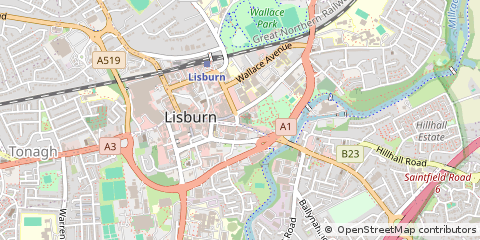 Map of Lisburn, CO. Antrim