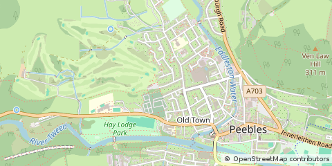 Map of Peebles, Borders
