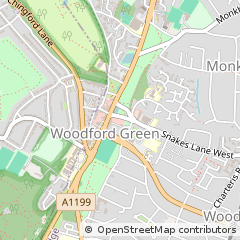 Map of Woodford Green, Essex