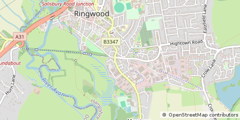 Map of Ringwood, Hampshire