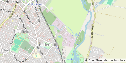 Map of Hucknall, Nottingham