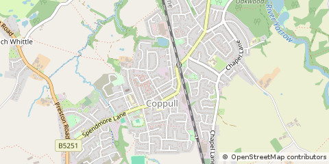 Map of Chorley, Lancashire
