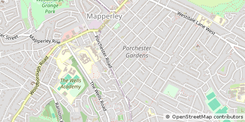 Map of Nottingham, Nottinghamshire