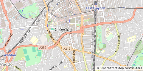 Map of Croydon, Surrey