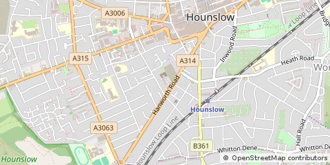 Map of Hounslow, Middlesex