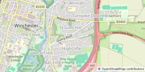 Map of Winchester, Hampshire