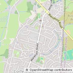 Map of Wimborne, Dorset