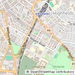 Map of Leicester, Leicestershire