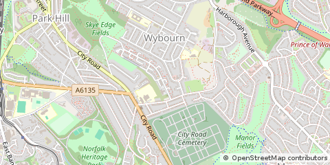 Map of Sheffield, South Yorkshire