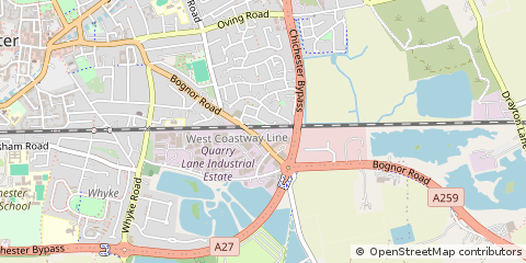 Map of Chichester, West Sussex