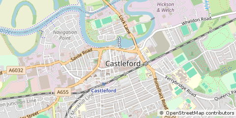 Map of Castleford, West Yorkshire
