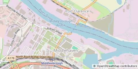 Map of Middlesbrough, Teesside