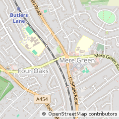 Map of Sutton Coldfield, West Midlands