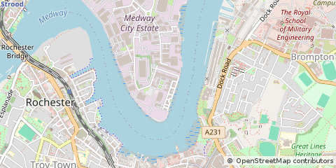 Map of Rochester, Kent