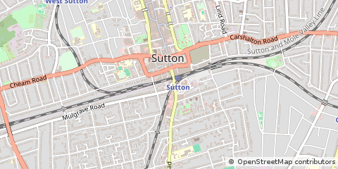Map of Sutton, Surrey