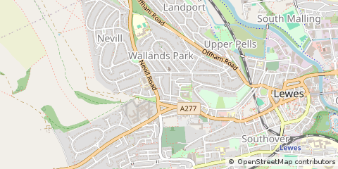 Map of Lewes, East Sussex
