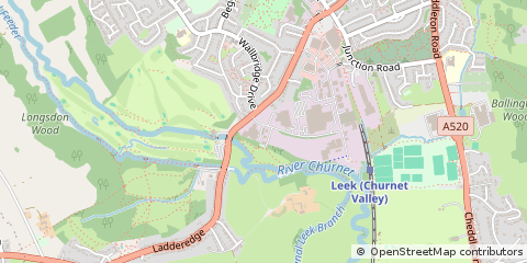 Map of Leek, Staffordshire