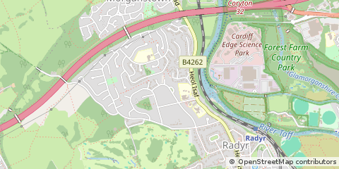 Map of Radyr, Cardiff