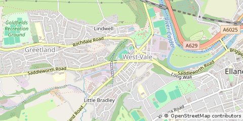 Map of Halifax, West Yorkshire