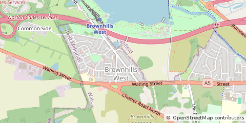 Map of Walsall, West Midlands